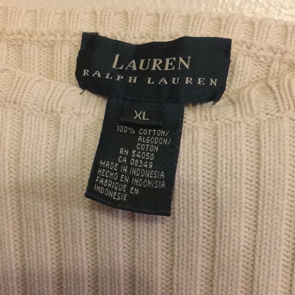 Ralph Lauren Ladies Cream color Sweater Size XL Excellent like NEW Condition - Picture 2 of 7